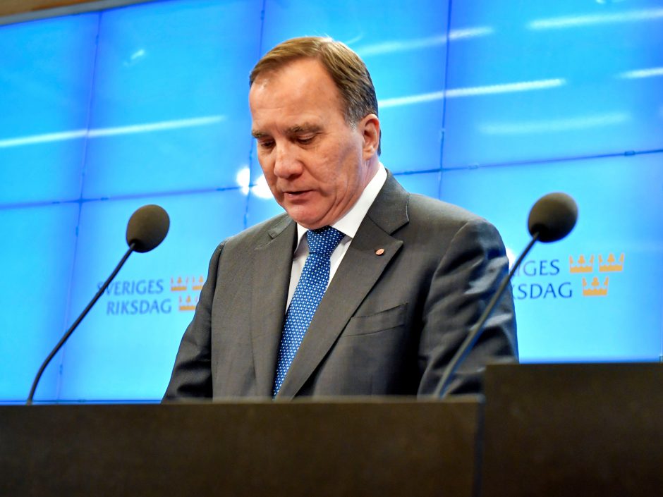 Švedijos premjerui S. Lofvenui nepavyko suformuoti vyriausybės