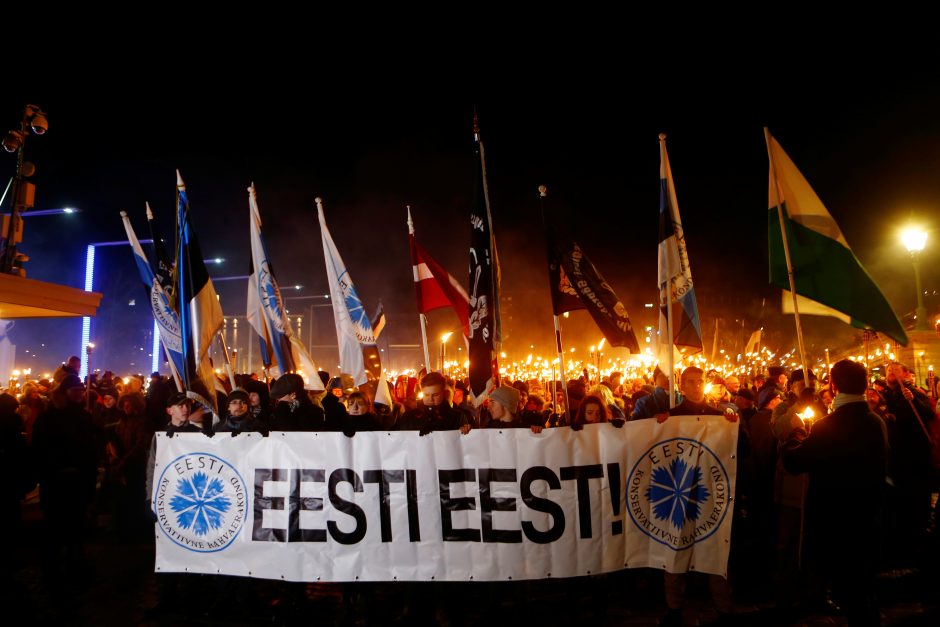 Rinkimams besiruošiančioje Estijoje nacionalistai surengė dideles eitynes