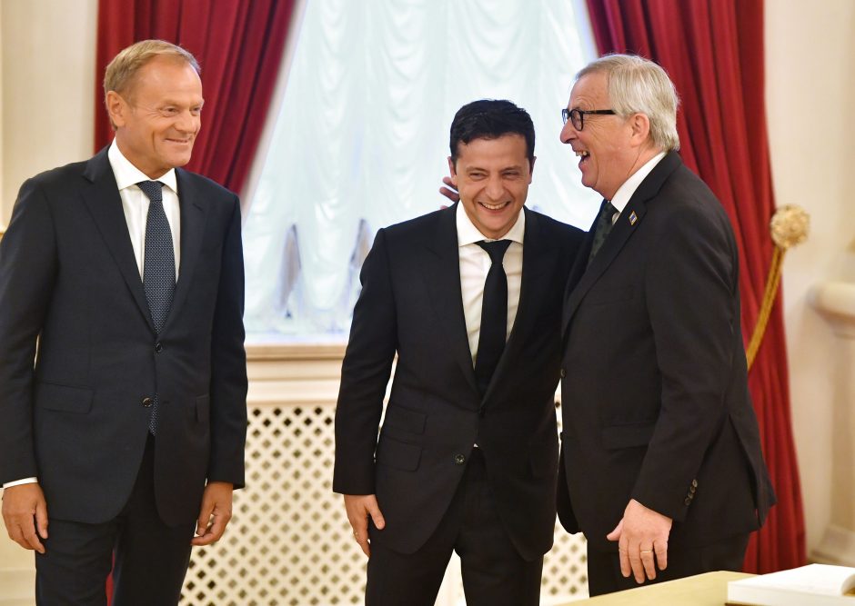 Susitikimas Kijeve: V. Zelenskio pokalbis su ES vadovais