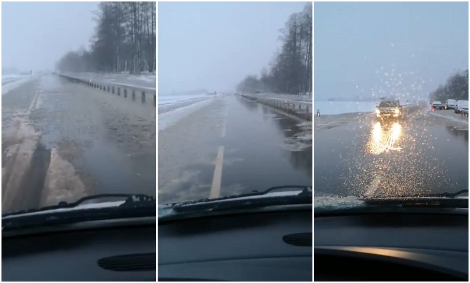 Rusniškių estakada negelbėja – kelią užliejo vanduo