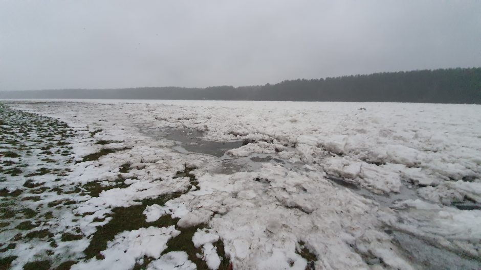 Kaunietę nustebino ties Birštonu susidariusios ledų sangrūdos