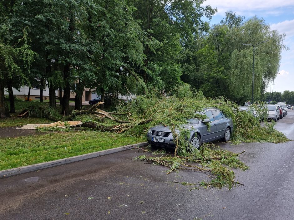 Kontrastai Kaune: vienur – svilinanti kaitra, kitur – skęstančios gatvės ir lūžtantys medžiai