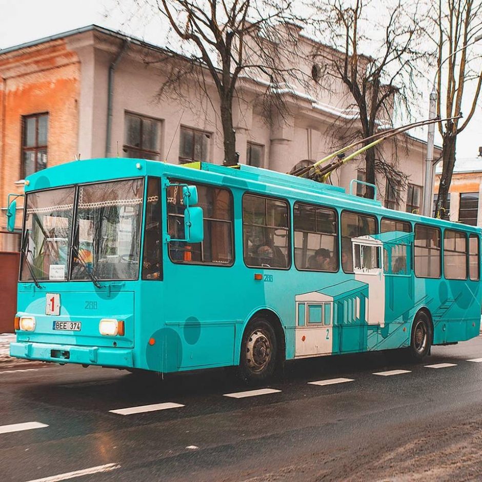 Ant troleibuso įamžino istorinį Kauno transportą