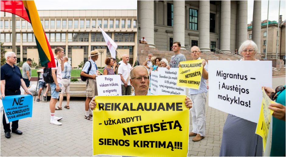 Prie Seimo – protestas dėl nelegalių migrantų: „Jie ne pabėgėliai, o nusikaltėliai!“