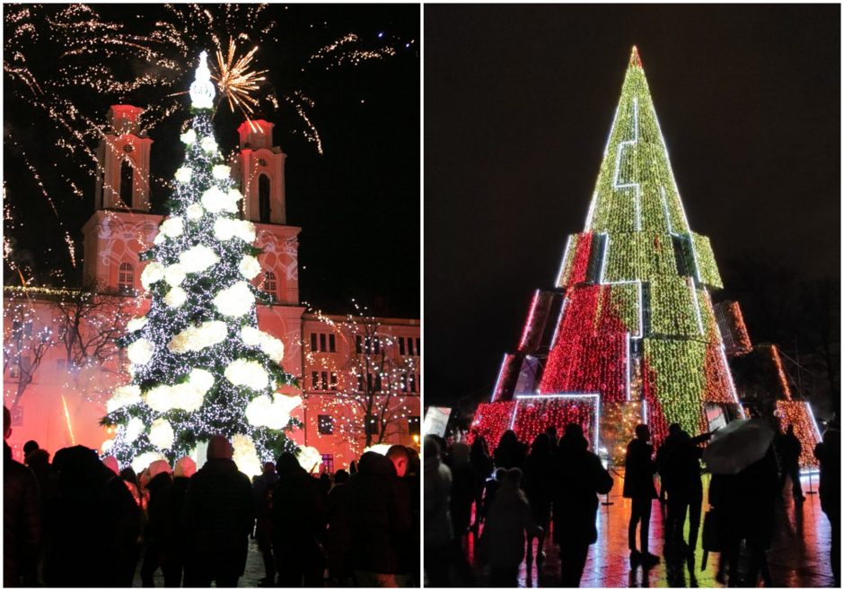 Labai skirtingos, todėl vertos palyginimo: Vilniaus ar Kauno eglė jums patiko labiau?