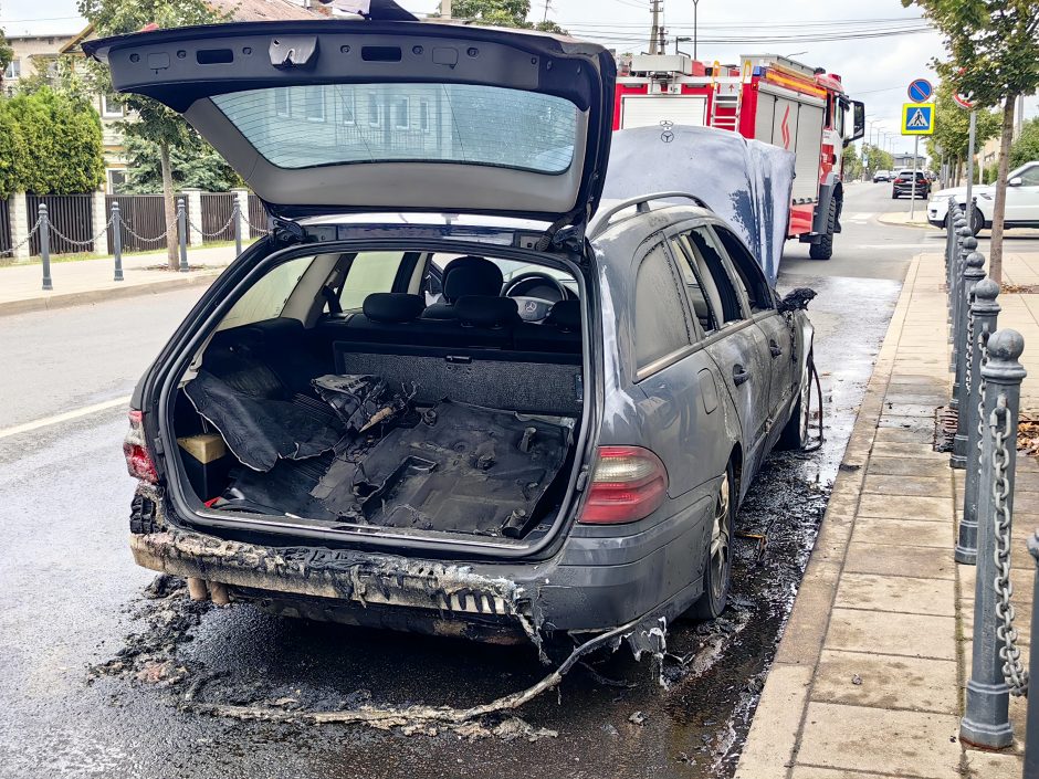 Užfiksavo: „Mercedes-Benz“ virto ugnies fakelu