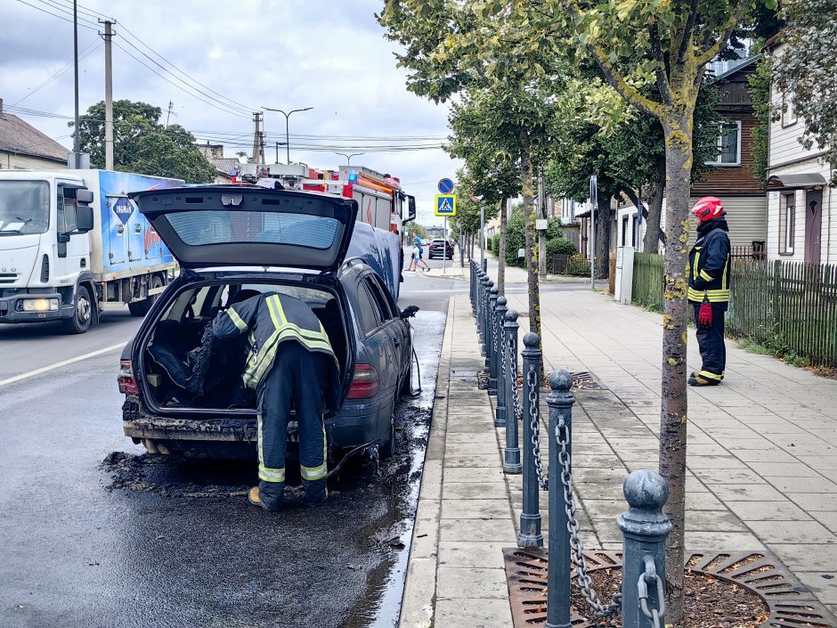 Užfiksavo: „Mercedes-Benz“ virto ugnies fakelu