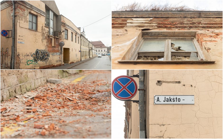 Senamiestyje ant galvų krenta apleisto pastato dalys: labiausiai neramu dėl vaikų