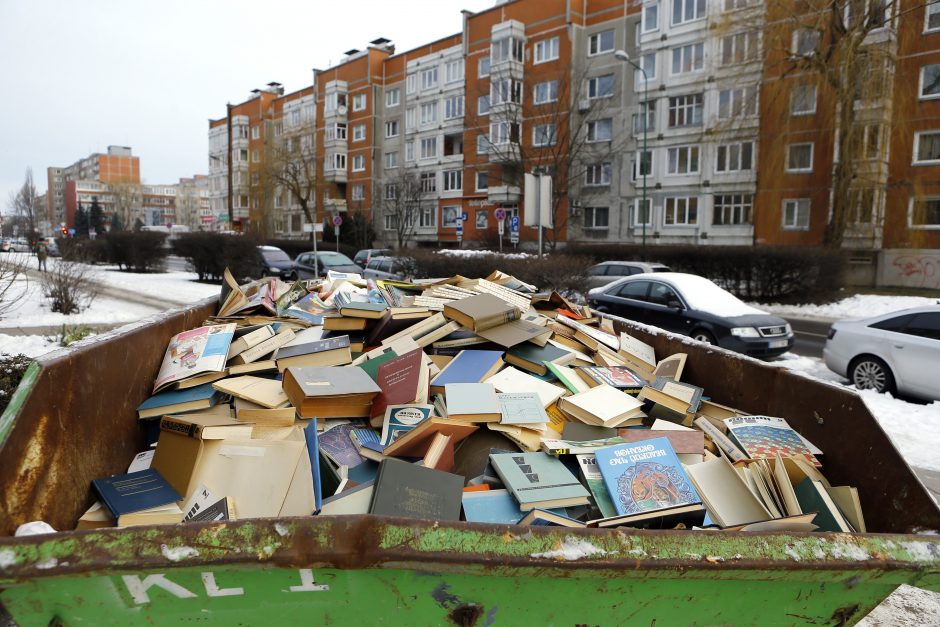 Pro daugiabučio langą skriejo šimtai knygų