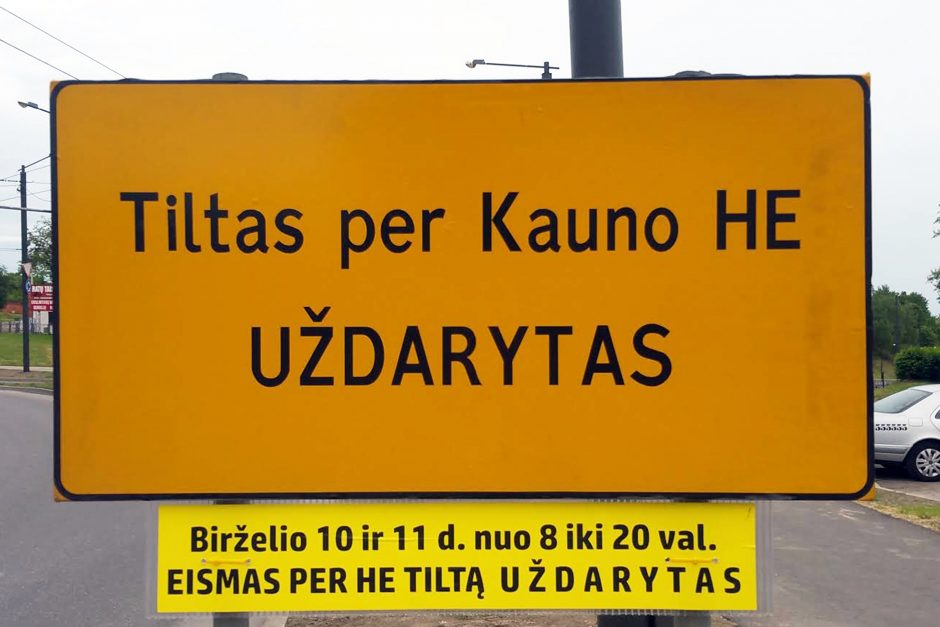 Kauno hidroelektrinės tiltas savaitgalį vėl bus uždarytas