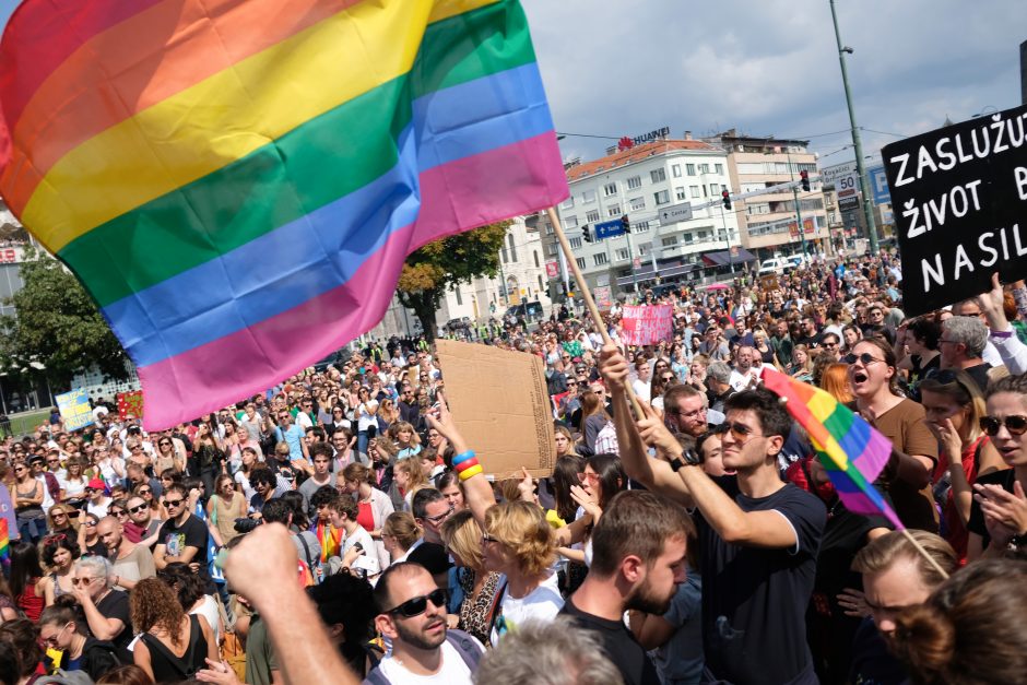 Bosnijos sostinėje surengtas pirmasis LGBT paradas