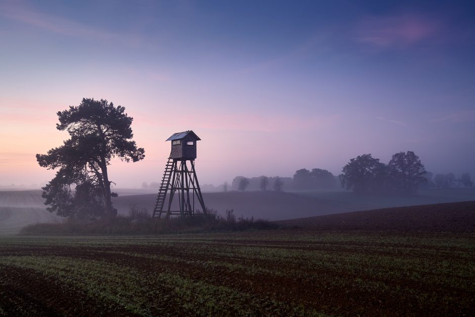 Kėdainių rajone sudegintas medžiotojų bokštelis