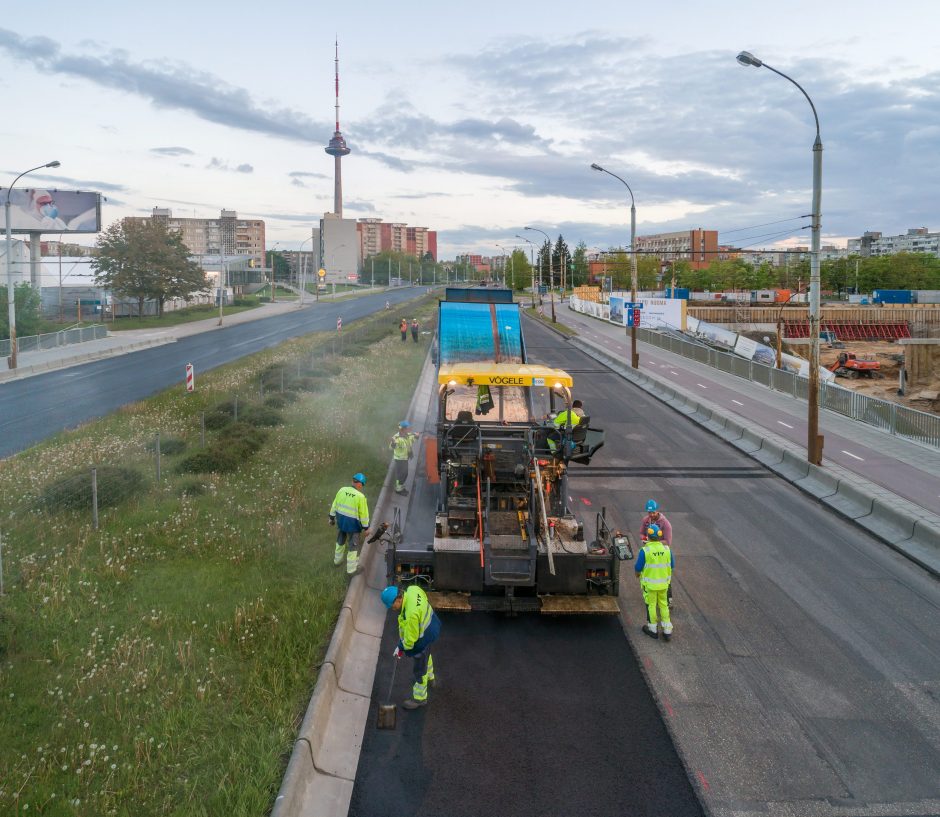 Vilniuje toliau atnaujinamas Laisvės prospektas