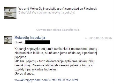 Prisidengę VMI vardu sukčiai siuntinėja žinutes „Facebook“