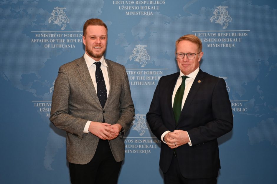 G. Landsbergis su „Frontex“ vadovu aptarė migracijos valdymą, sankcijų Rusijai užtikrinimą