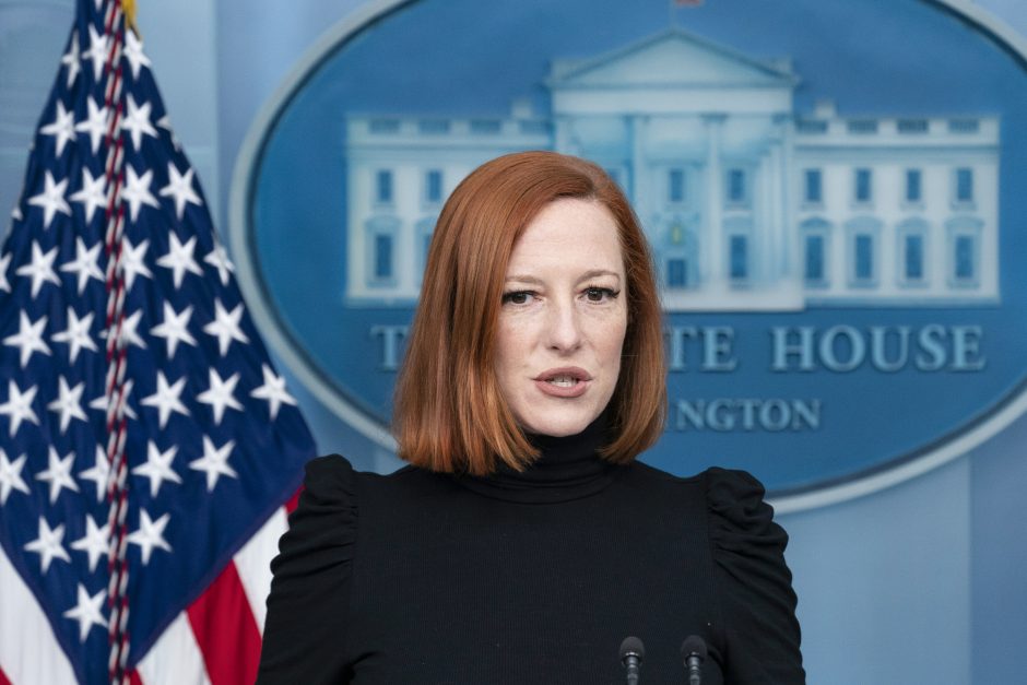 Baltųjų rūmų spaudos sekretorė J. Psaki užsikrėtė koronavirusu