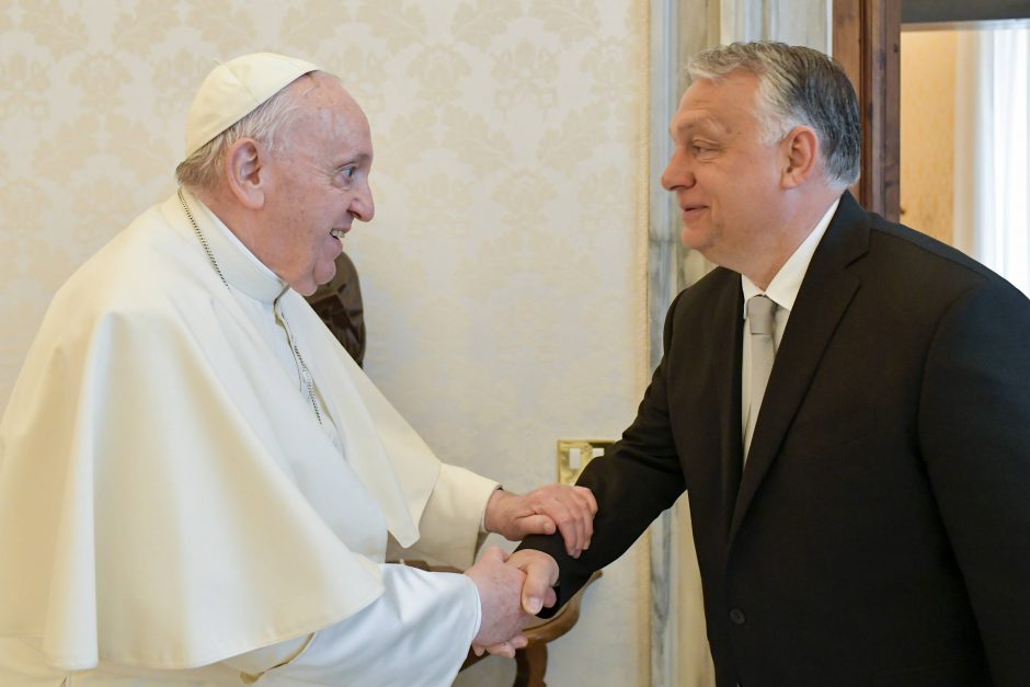 Popiežius Vatikane priėmė Vengrijos premjerą V. Orbaną