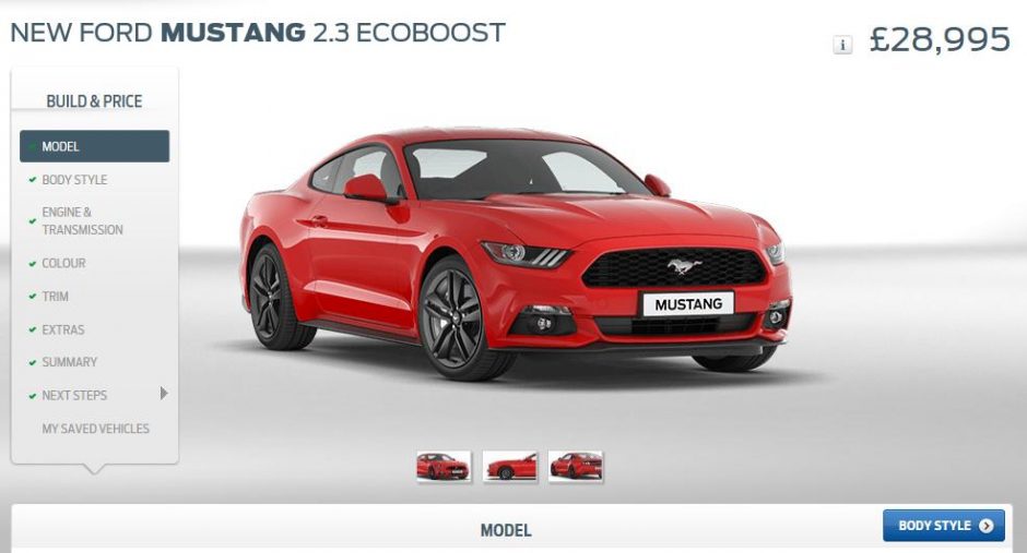 Europiečiai internete masiškai konstruoja savąjį „Ford Mustang“