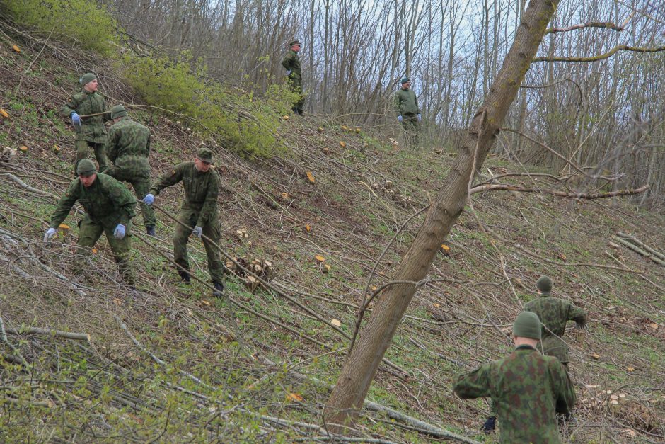 Budelių piliakalnį šturmavo kariai