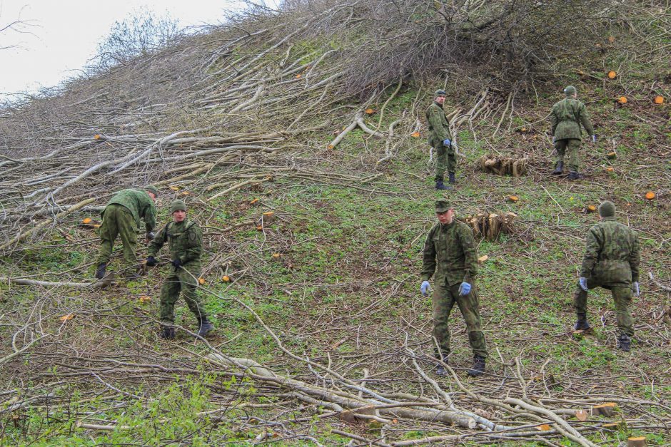 Budelių piliakalnį šturmavo kariai