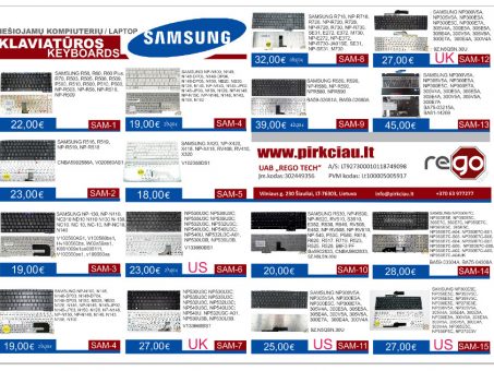 Skelbimas - SAMSUNG nešiojamų kompiuterių klaviatūros, keitimas, remontas 