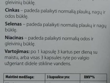 Skelbimas - Maisto papildas nuo plikimo ir plaukų slinkimo 