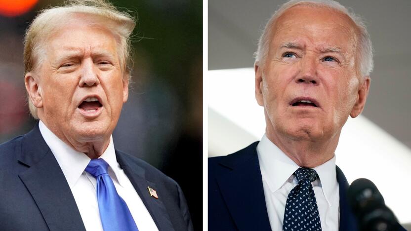 Donaldas Trumpas (kairėje) ir Joe Bidenas