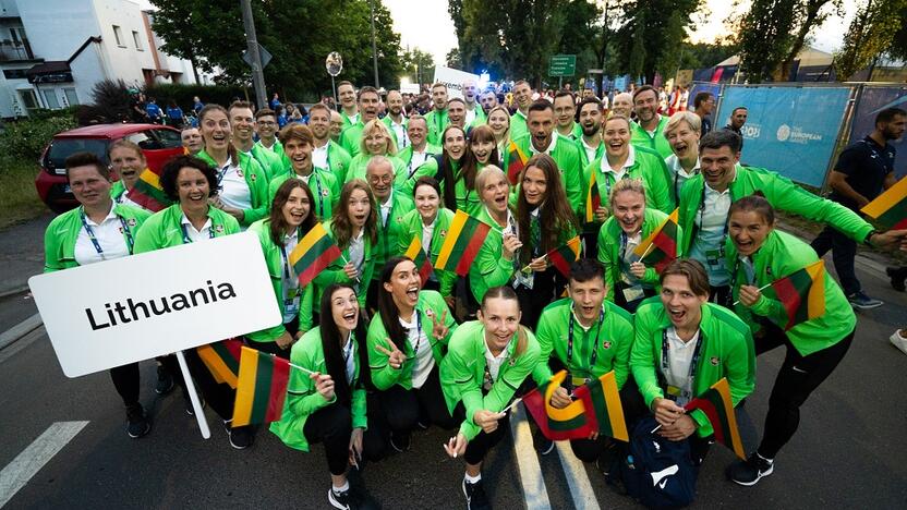 Rinktinė: mūsiškių delegacija Lenkijoje – gausiausia per visą Lietuvos sportininkų dalyvavimo Europos žaidynėse istoriją.