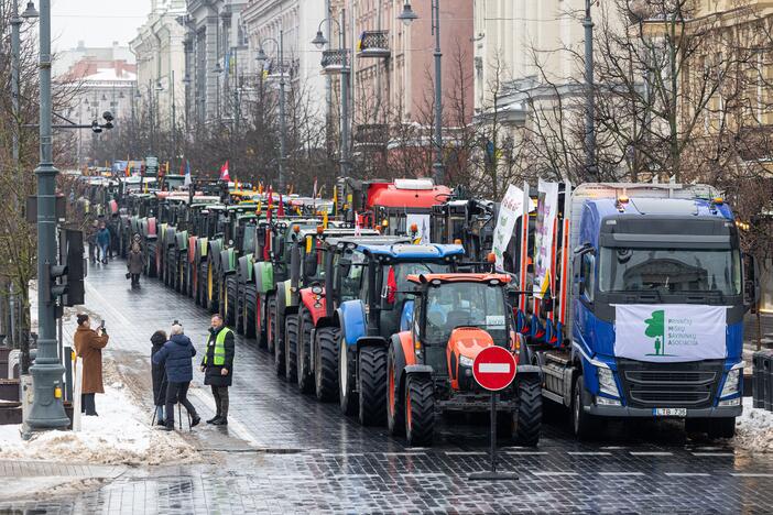 Protestuojantys ūkininkai Vilniuje