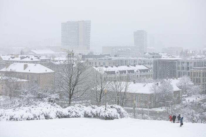 Gausus sniegas užklojo Vilnių