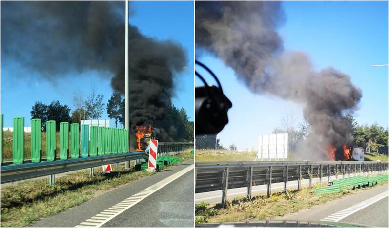 Nelaimė netoli Vilniaus: vilkikas virto ugnies fakelu