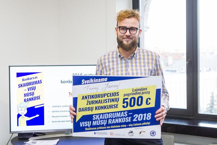 Žurnalistinių darbų konkurso „Skaidrumas – visų mūsų rankose 2018“ apdovanojimai