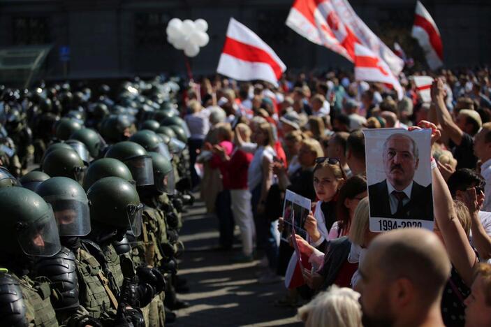 Per A. Lukašenkos gimtadienį – tūkstantinės minios protestas