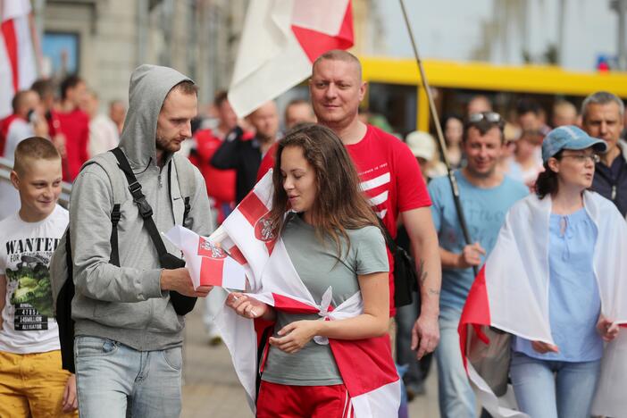 Per A. Lukašenkos gimtadienį – tūkstantinės minios protestas