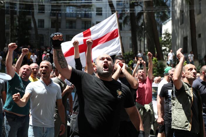 LGBT priešininkų protesto akcija Tbilisyje