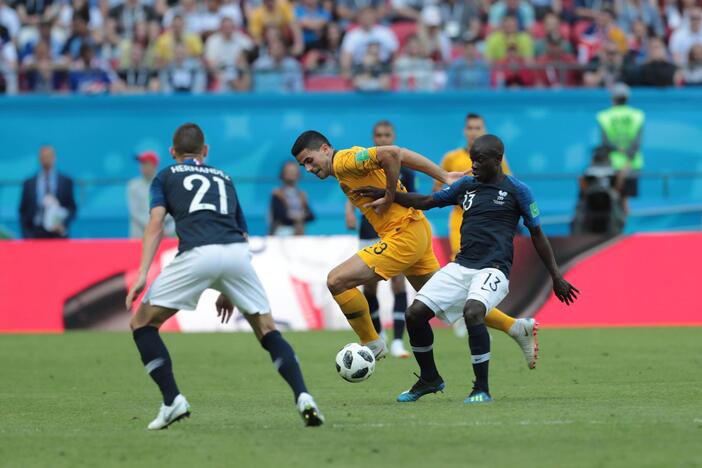 Pasaulio futbolo čempionate Prancūzija palaužė Australiją