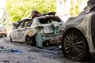 A. Mickevičiaus g. naktį sudegę automobiliai A. Mickevičiaus g. naktį sudegę automobiliai