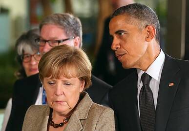 Angela Merkel ir Barackas Obama