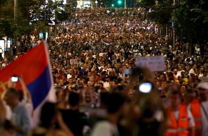 Protestai Serbijoje.