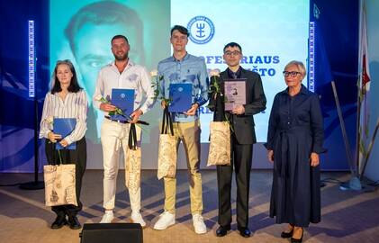 Iš kairės į dešinę: Uršulė Padagienė, Laurynas Urbikas, Mindaugas Linas  Strakšys, Valentinas Kulevičius ir Olga Žalienė.