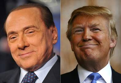 Silvio Berlusconi (kairėje) ir Donaldas Trumpas (dešinėje)