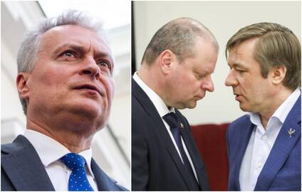 Gitanas Nausėda (iš kairės), Saulius Skvernelis, Ramūnas Karbauskis