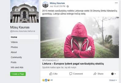 Faktas: feisbuko profilis "Mano Kaunas" skleidžia Rusijos propagandą.