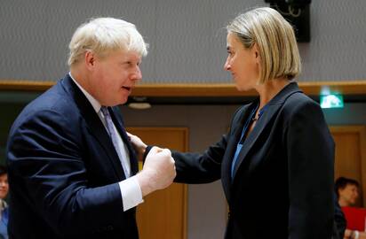 Borisas Johnsonas ir Federica Mogherini