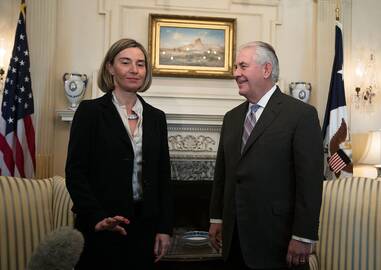 Federica Mogherini ir Rexas Tillersonas