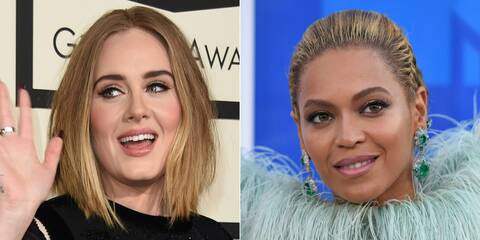 Adele (kairėje) ir Beyonce (dešinėje)