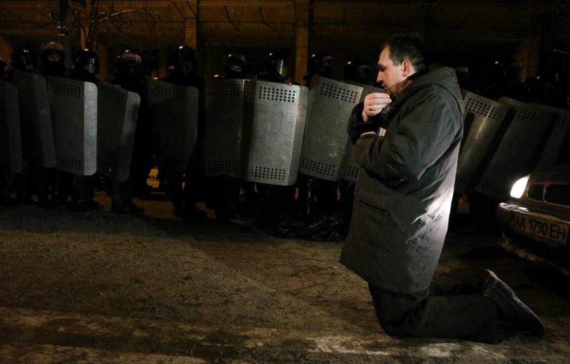 Ukrainos milicija šturmavo Nepriklausomybės aikštę Kijeve