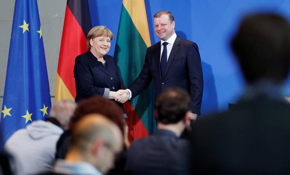 S. Skvernelis Vokietijoje susitiko su A. Merkel