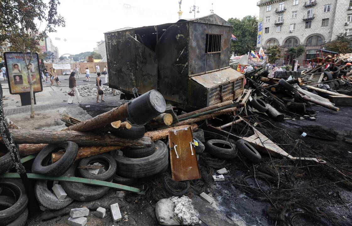 Kijevo Nepriklausomybės aikštės prieigose sprogus granatai sužeisti du žmonės