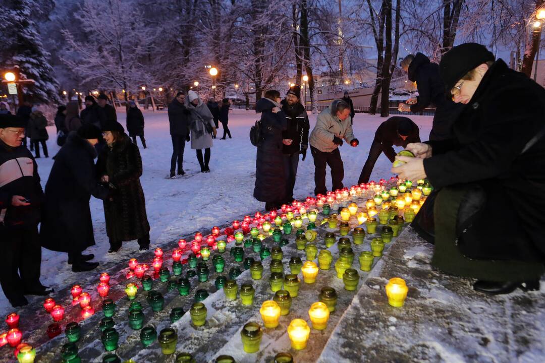 Žvakelių uždegimo akcija „Vienybės laiptai“